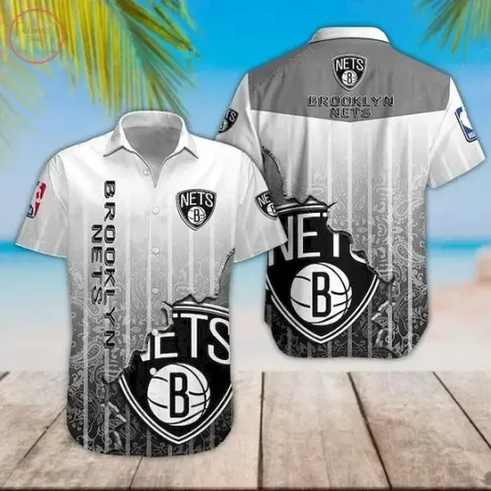 Discover Brooklyn Basketball Team Netss Hawaiian Button Down Shirt Unisex Adults S-5XL