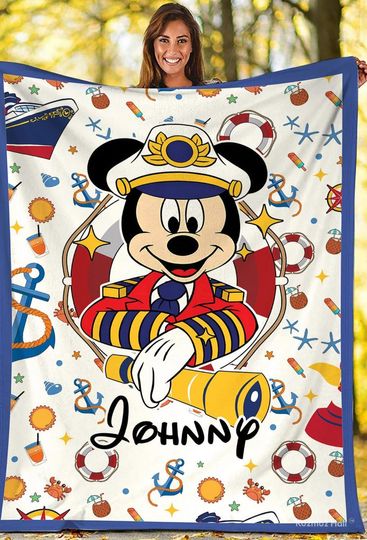 Discover Personalized Mickey Cruise Line Blanket, Disneyland Cruising Blanket, Mickey Blanket, Magic Kingdom Blanket, Blanket Birthday Gifts
