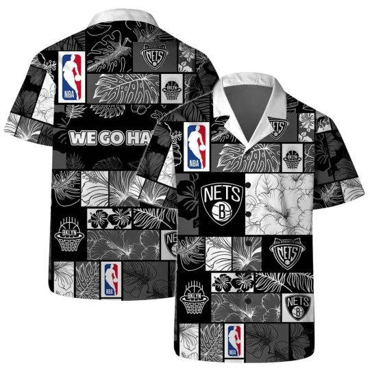 Discover Brooklyn Basketball Team Netss Hawaiian Button Down Shirt Unisex Adults S-5XL