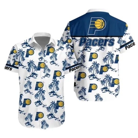 Discover Indiana Basketball Team Pacerss Hawaiian Button Down Shirt Unisex Adults S-5XL