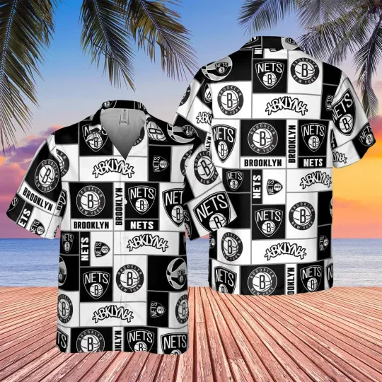 Discover Brooklyn Basketball Team Netss Hawaiian Button Down Shirt Unisex Adults S-5XL