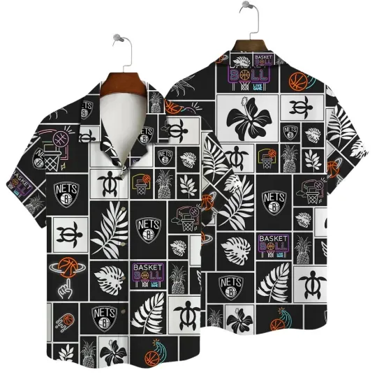 Discover Brooklyn Basketball Team Netss Hawaiian Button Down Shirt Unisex Adults S-5XL