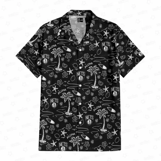 Discover Brooklyn Basketball Team Netss Hawaiian Button Down Shirt Unisex Adults S-5XL