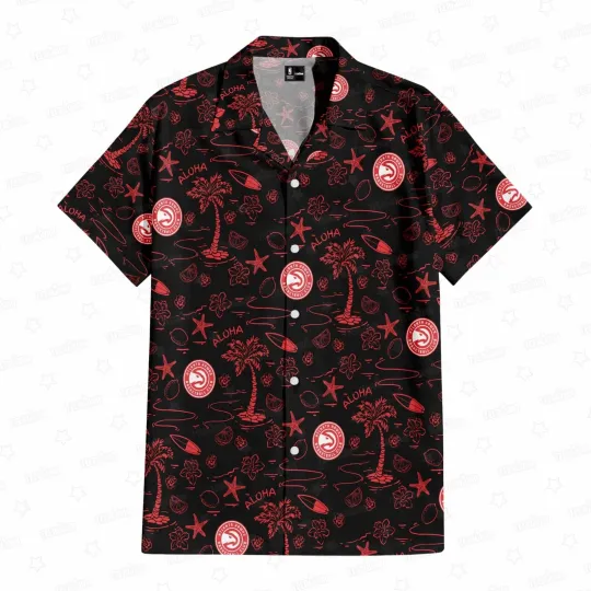Discover Atlanta Basketball Team Hawkss Hawaiian Button Down Shirt Unisex Adults S-5XL