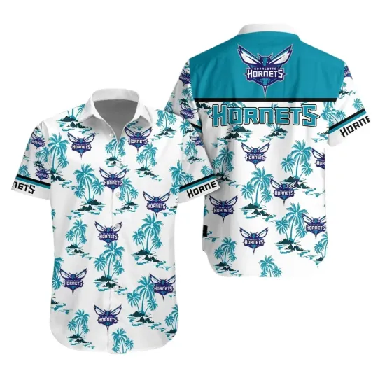 Charlotte Basketball Team Hornetss Hawaiian Button Down Shirt Unisex Adults