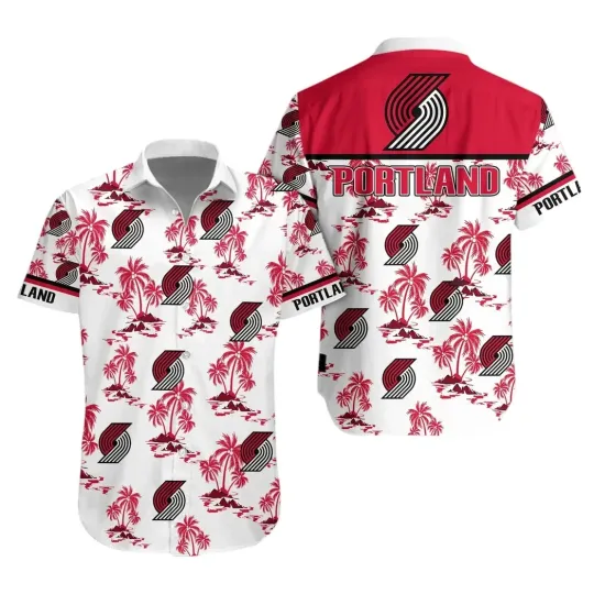 Discover Portland Trail Basketball Team Blazerss Hawaiian Button Down Shirt Unisex Adults