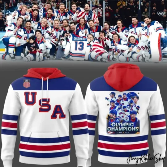 Discover USA Men Ice Hockey Team Olympic 2026 Champions Hoodie