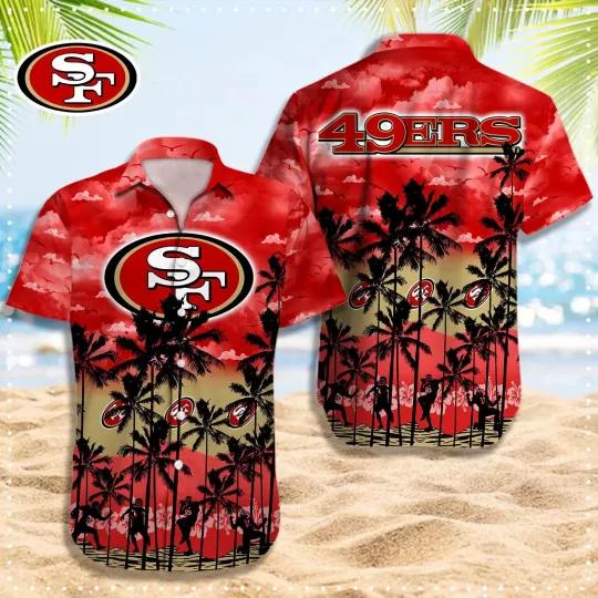Discover San Francisco Football Team 49erss Hawaiian Button Down Shirt Unisex Adults