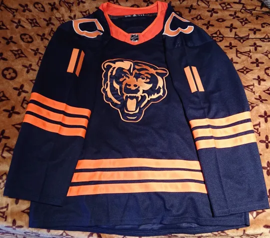 Discover Chicago Bears Men's Hockey Jersey, Dark Blue, Custom Name and Number