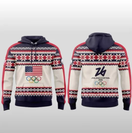 Team Usa Milano Cortina 2026 Winter Olympic Games 3D All Over Printed Hoodie