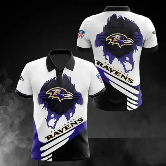Discover Personalized Baltimore Football Team Ravenss 3D Polo Shirt Unisex Adults S-5XL