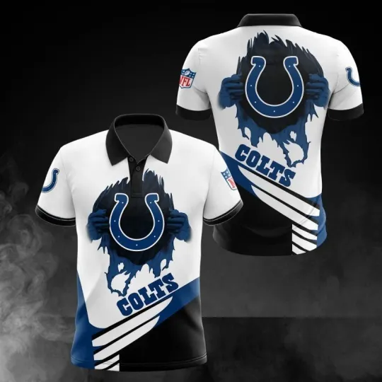 Indianapolis Football Team Coltss 3D Polo Shirt Unisex Adults S-5XL