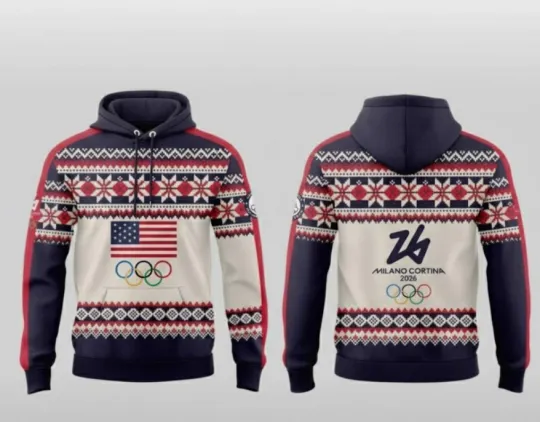Team USA Milano Cortina 2026 Winter Olympic Games All Over Printed Hoodie