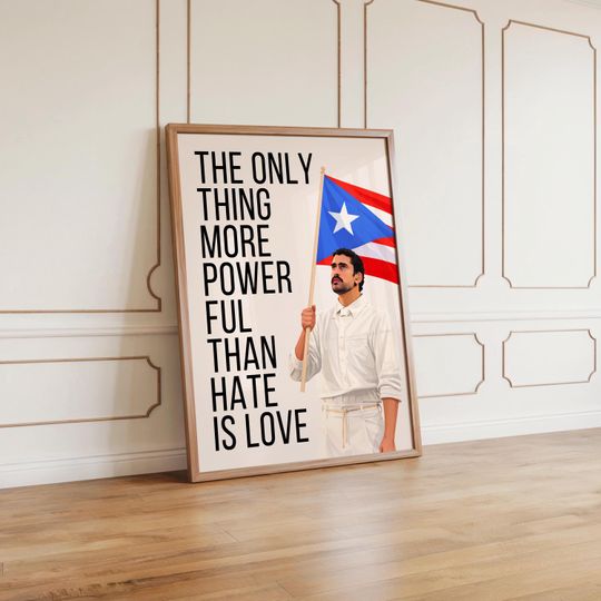 Bad Bunny Super Bowl Art Print Puerto Rico Flag Latino Pride Poster