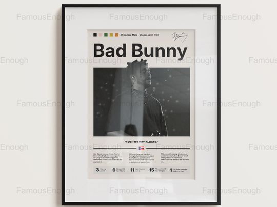 Discover Bad Bunny Poster - Music Icon Wall Art for Home & Living