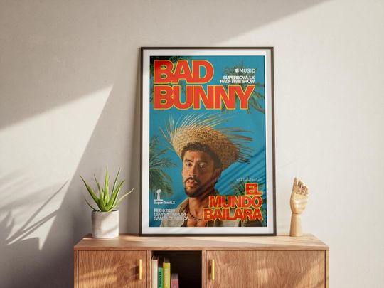 Bad Bunny Super Bowl Vintage Poster