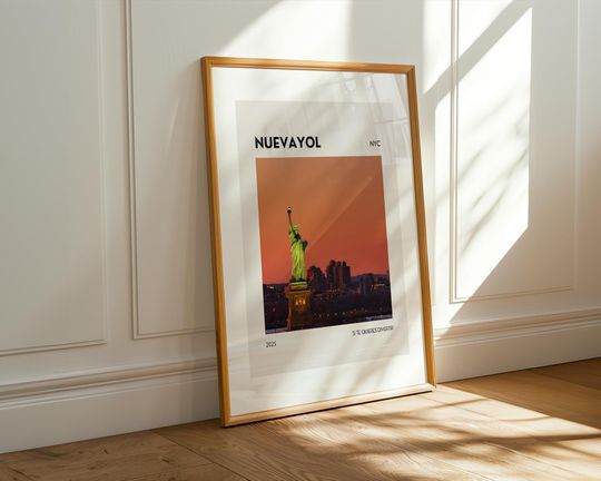 Discover NUEVAYOL NYC Poster  Inspired by Bad Bunny Song  Statue Liberty Sunset Art Print  Spanish Nueva York Wall Decor  Si Te Quieres Divertir