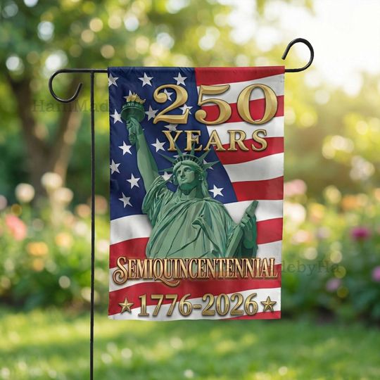 Discover 250 Years America Garden Flag, Patriotic USA Anniversary Banner
