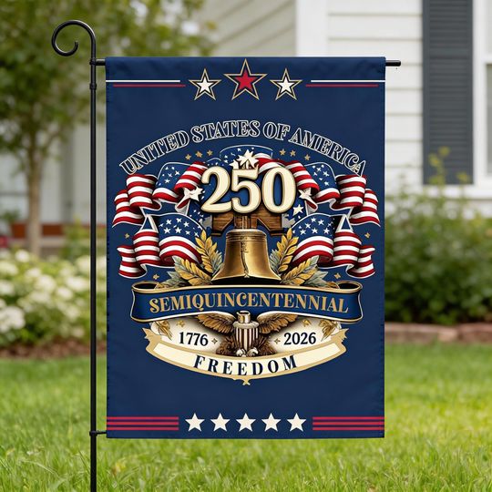 Discover 250 Years of America Garden Flag | Semiquincentennial 17762026 Banner