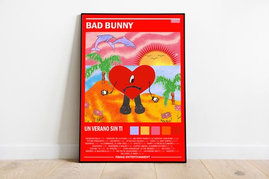 Bad Bunny New Poster | Un Verano Sin Ti Album Cover | Album Wall Art | Home Decor