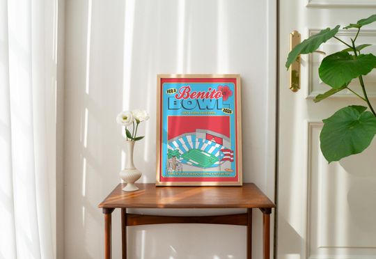 Retro Bad Bunny Concert Poster Reggaeton Super Bowl LX Vertical Poster