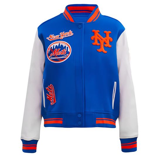 Discover New York Mets Royal Blue Body White Sleeves Jacket Team Varsity Jackets