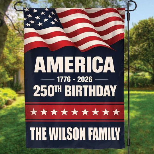 Discover Custom Family Name America 250th Anniversary Garden Flag, American Map 1776 2026 House Flag, Patriotic Banner Decor Home, Family Gifts