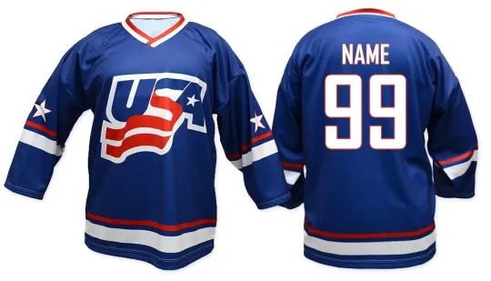 Discover Team USA BLUE Ice Hockey Jersey Custom Name and Number