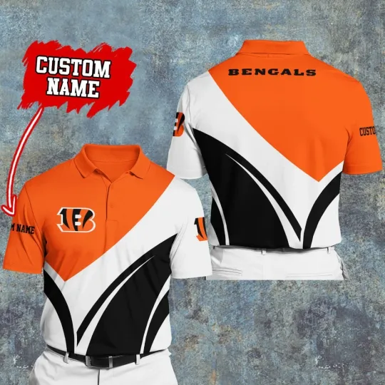 Discover Personalized Cincinnati Football Team Bengalss 3D Polo Shirt Unisex Adults S-5XL