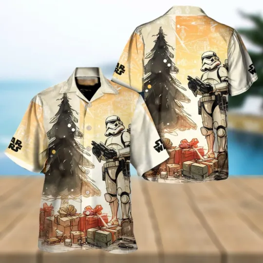 Discover Christmas Star Wars Stormtrooper Christmas Holiday Hawaiian Shirt