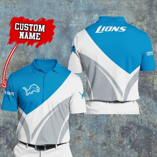 Discover Personalized Detroit Football Team Lionss 3D Polo Shirt Unisex Adults S-5XL