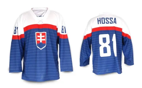 Discover Team Slovakia Ice Hockey Blue Jersey with Custom Name and Number