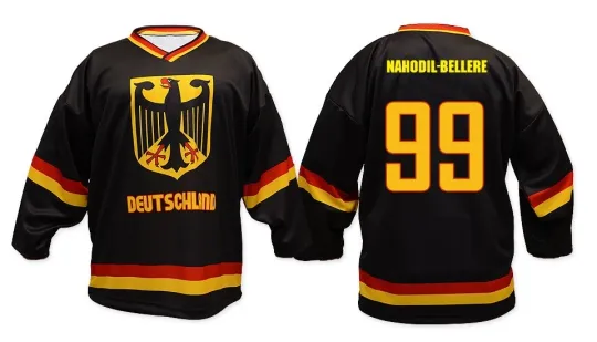 Discover Germany Men's Ice Hockey Jersey Custom Name and Number