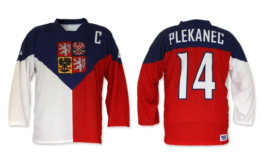 Discover Team Czech Republic Red Men’s Ice Hockey Jersey with Custom Name and Number