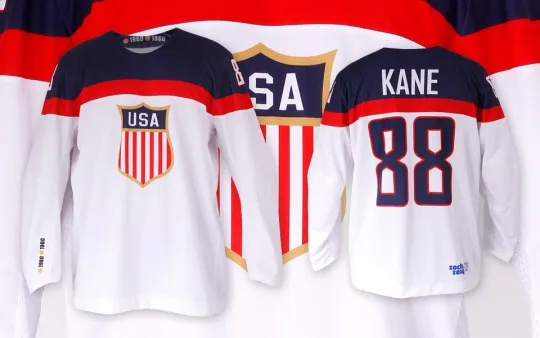 Discover Team USA White Authentic Men's Ice Hockey Jersey with Custom Name and Number