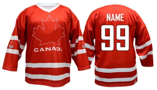 Discover Team Canada Red Ice Hockey Jersey with Custom Name and Number