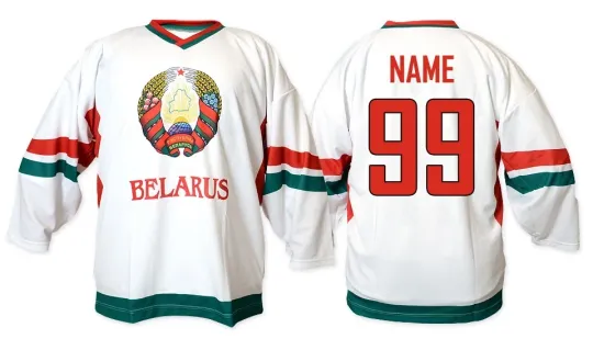 Discover Belarus Men's Ice Hockey Jersey 2011 White Custom Name and Number