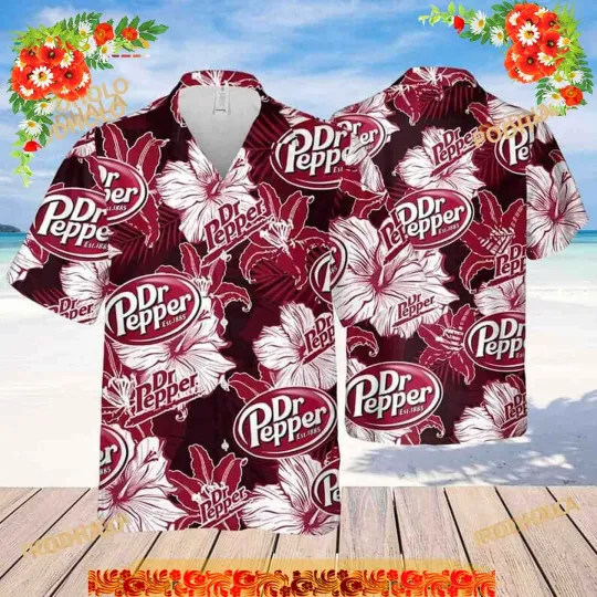 Discover Dr.Pepper Funny Hawaiian Shirt, Tropical Flower Pattern Beer Lovers Gift