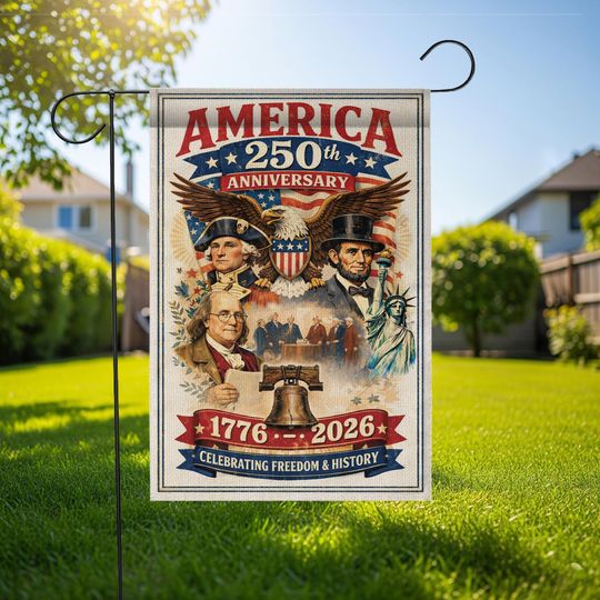 Discover America 250th Anniversary Garden Flag 1776-2026, Independence Day Outdoor Decor