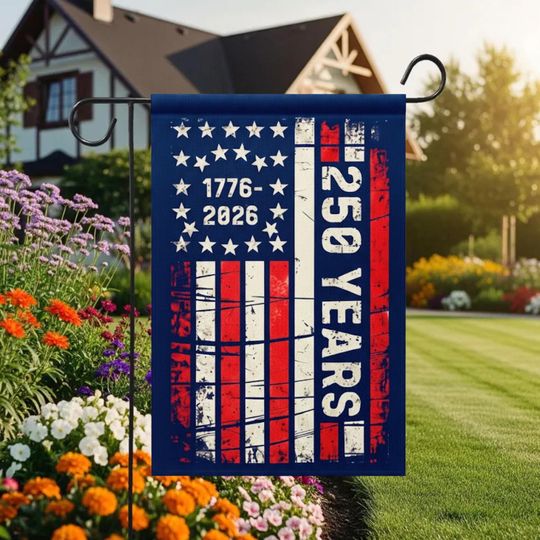 America 250 Garden Flag Patriotic Decor, 1776 2026 USA Independence Yard Flag, 250 Years Vertical American Flag, July 4th Outdoor