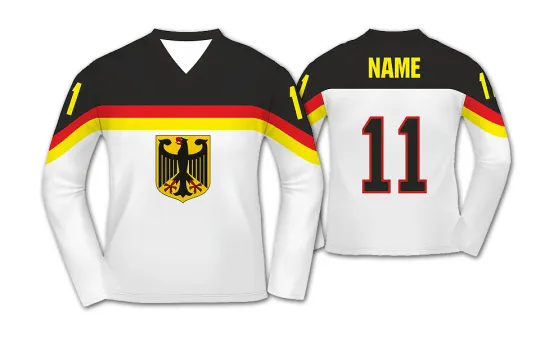 Discover Germany Men’s Ice Hockey Jersey 2017 White Custom Name and Number