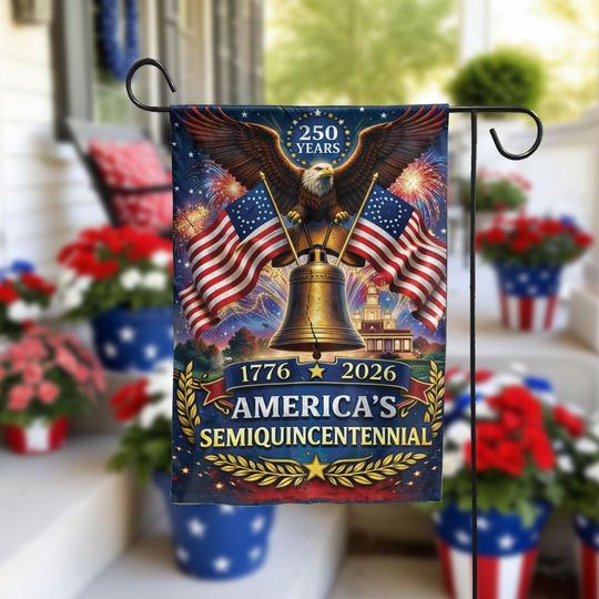 Discover Americas Semiquincentennial Garden Flag, USA 250th Anniversary Flag, Patriotic 17762026 Outdoor Decor