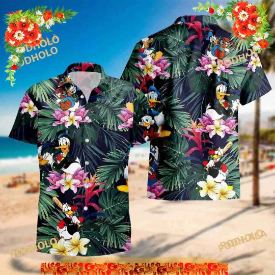 Discover Disney Donal Duck Hawaiian Holiday Beach Shirt