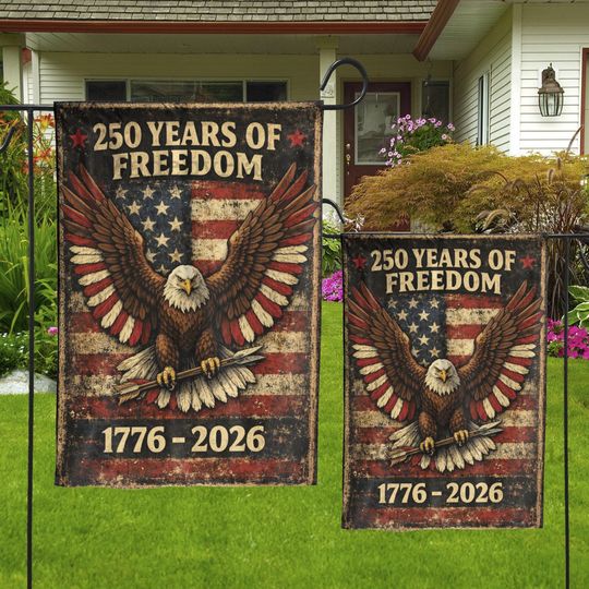 250 Years Of Freedom America Garden Flag 1776-2026,Vintage Decor Liberty Bell Patriotic Yard Banner Independence Day Gift 250th Decor Gift