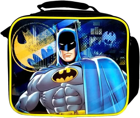 Discover Batman 3D Lunch Bag Box with Bat Signal Design
