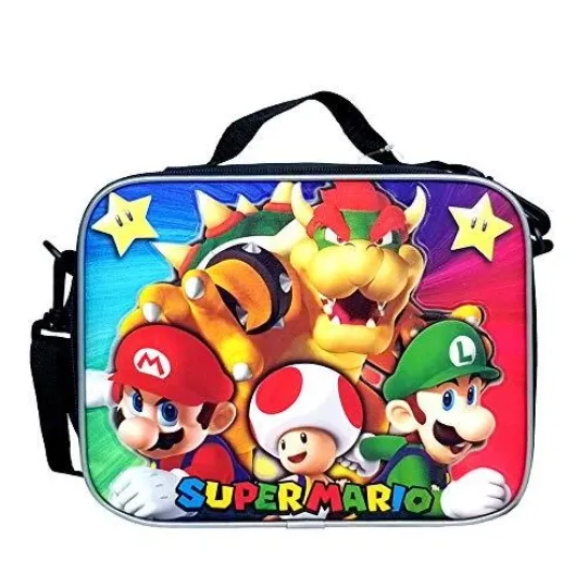 Super Mario Lunch Bag Bowser and Toad Lunch Box