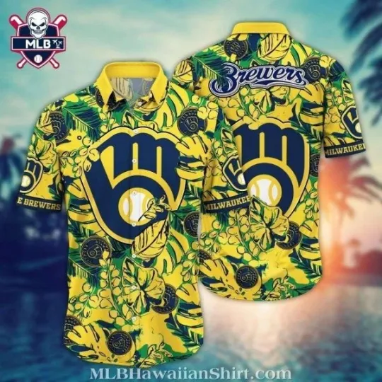 Lemon Zest Pitch – Milwaukee Baseball Team Brewerss Citrus Floral Hawaiian Shirt