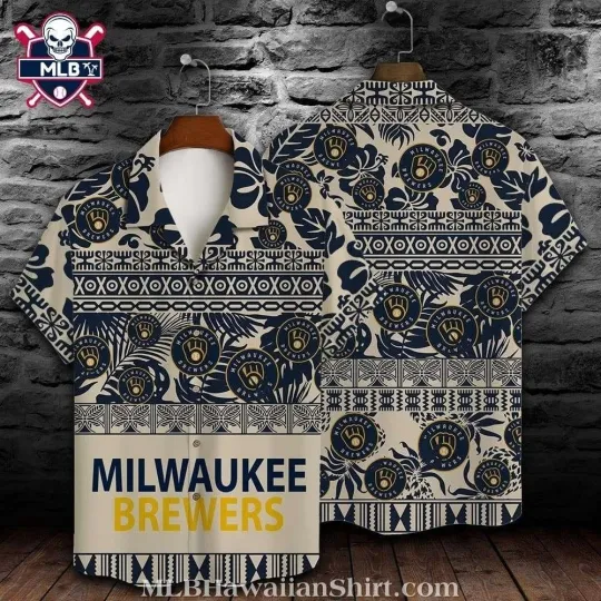 Milwaukee Baseball Team Brewerss Typographic Tribute – Fandom Text Hawaiian Shir