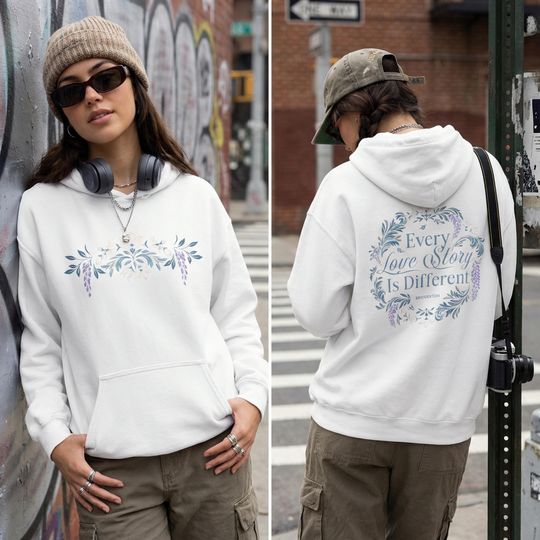 Discover Bridgerton Every Love Story Is Different Hoodie, Romantic Floral Sweatshirt, Regency Era Fan Gift for Her