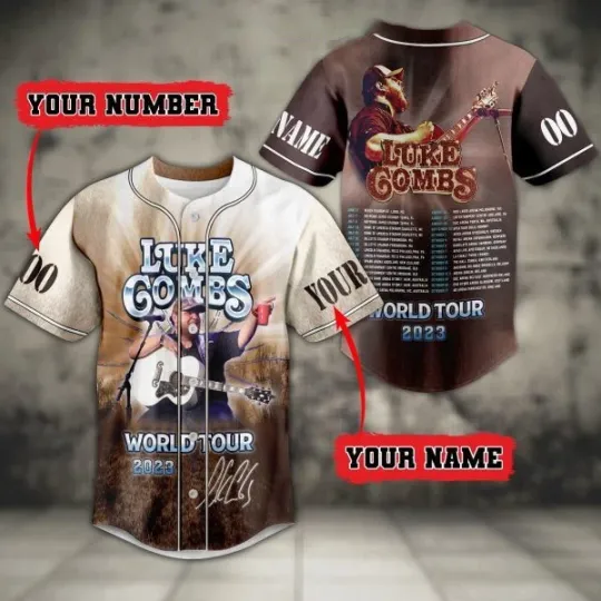 Discover Lukee Comb World Tour Personalized Baseball Jersey